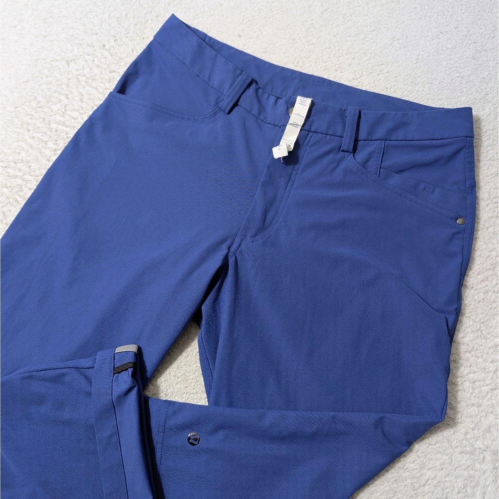 Lululemon‎ 5-Pocket Pant Warpstreme Royal Blue Sz 32×33" Logos